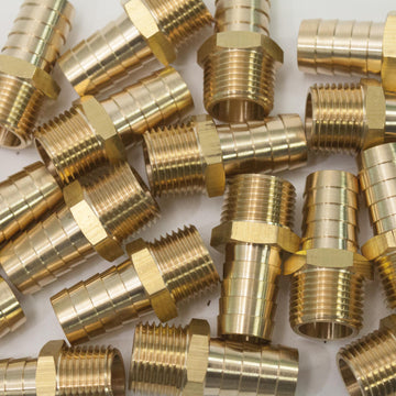 LTWFITTING Brass Barb Fitting Coupler/Connector 5/8-Inch Hose ID x 1/2-Inch Male NPT(Pack of 150)